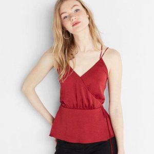 EXPRESS - Silky Camisole, Cross Straps, Faux Wrap Waist